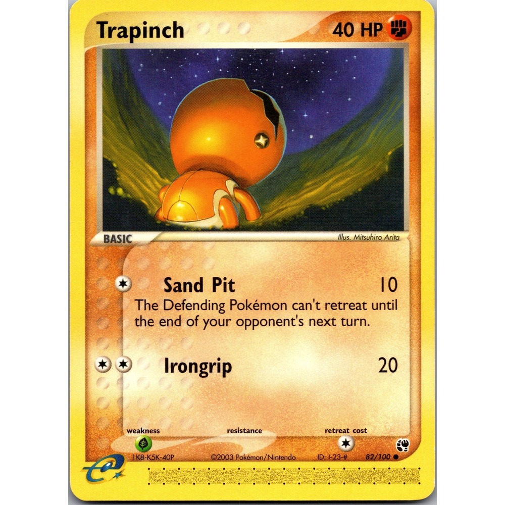 Pokemon Trapinch 82/100 EX Sandstorm Common Fighting Mitsuhiro Arita 2003 LP